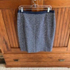 Women's Boden Navy Blue/White Tweed Pencil Skirt, Size 10